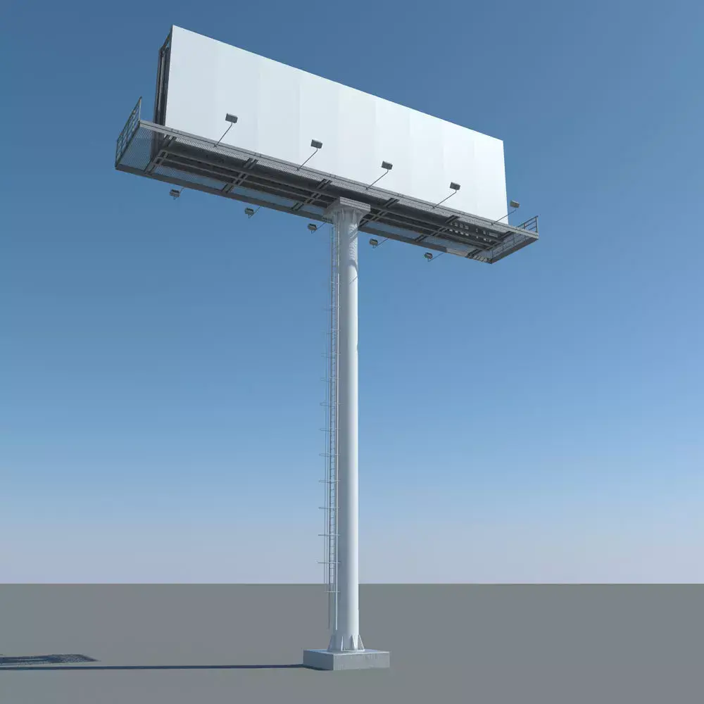 Billboard 1 empty on pole 3D model