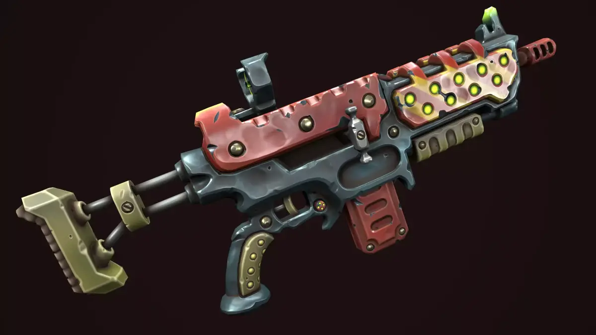 Combat assault rifle Low-poly 3D model