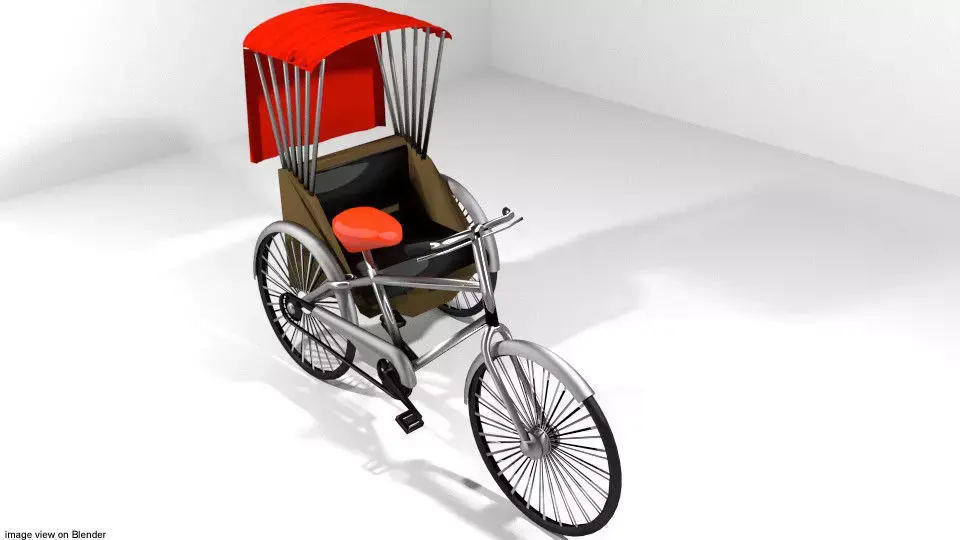 Rickshaw - Side-driver 3D model