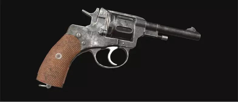 PBR Nagant Revolver Low-poly 3D model