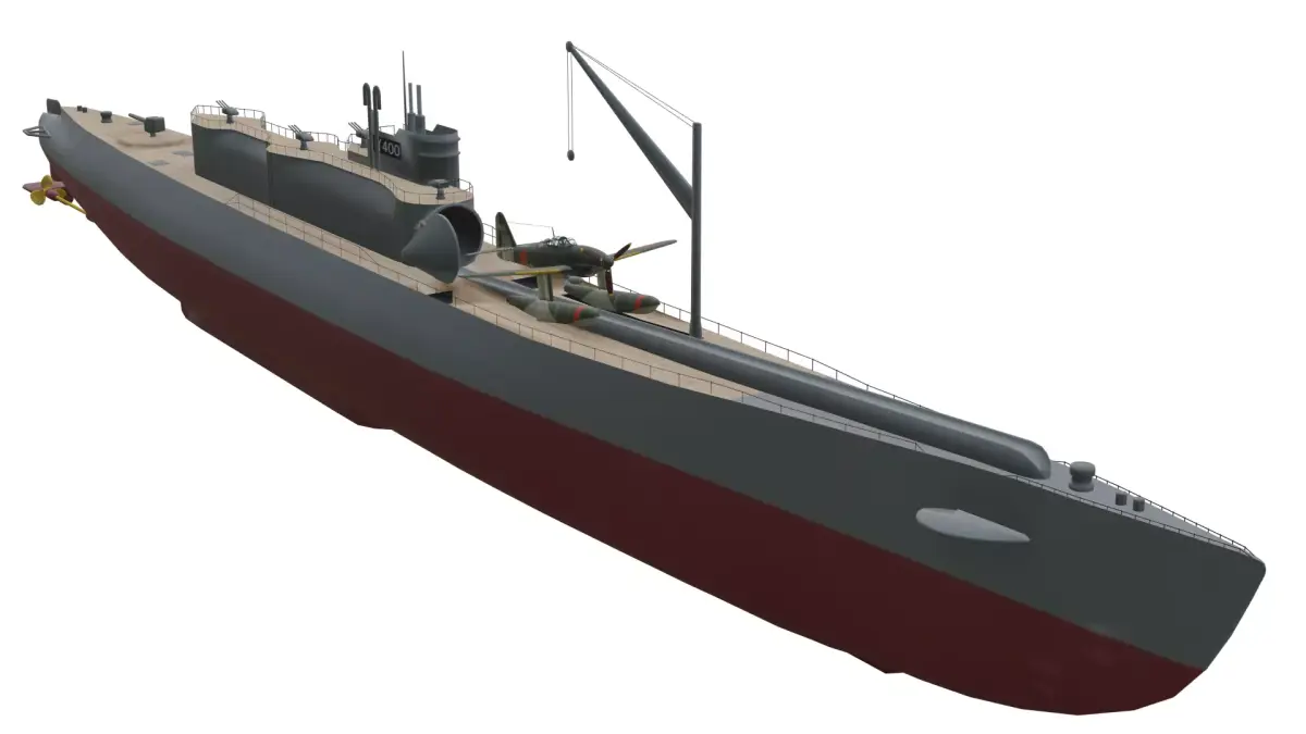 I-400 Class Submarine Low-poly 3D model