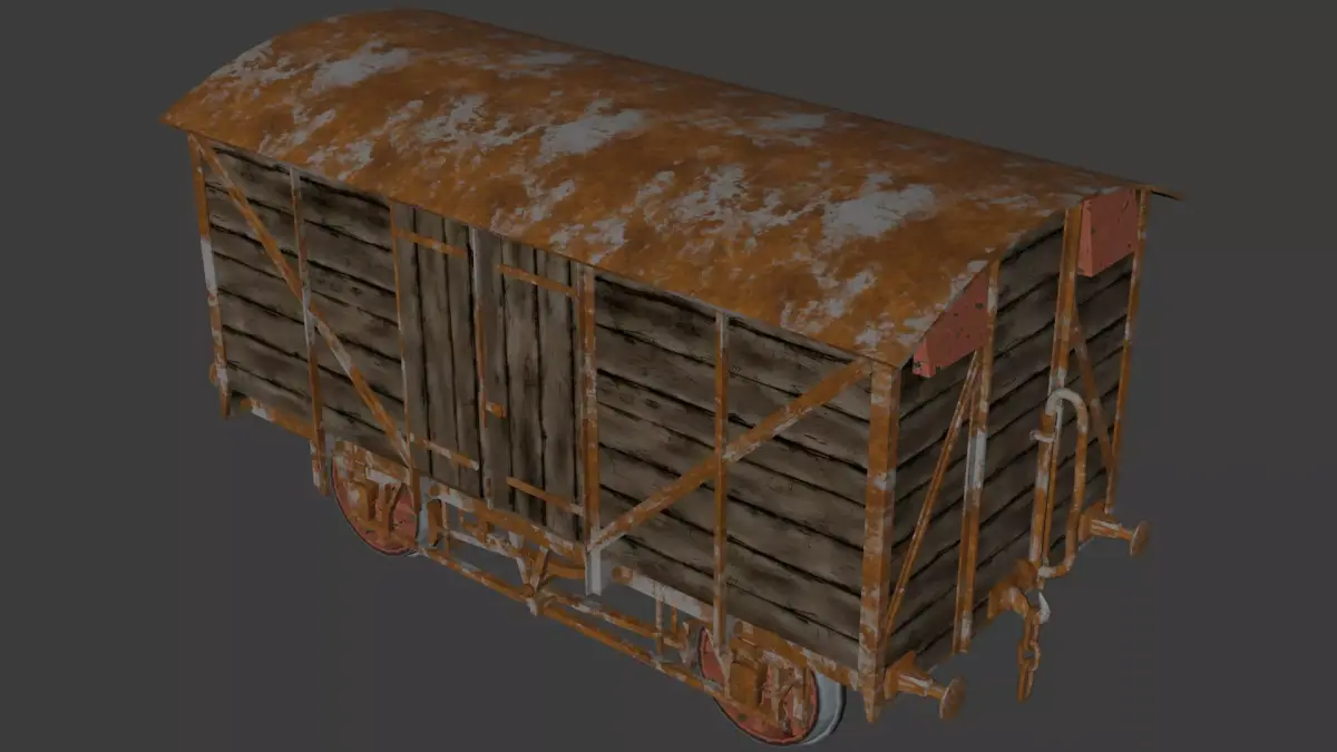 closed train Low-poly 3D model
