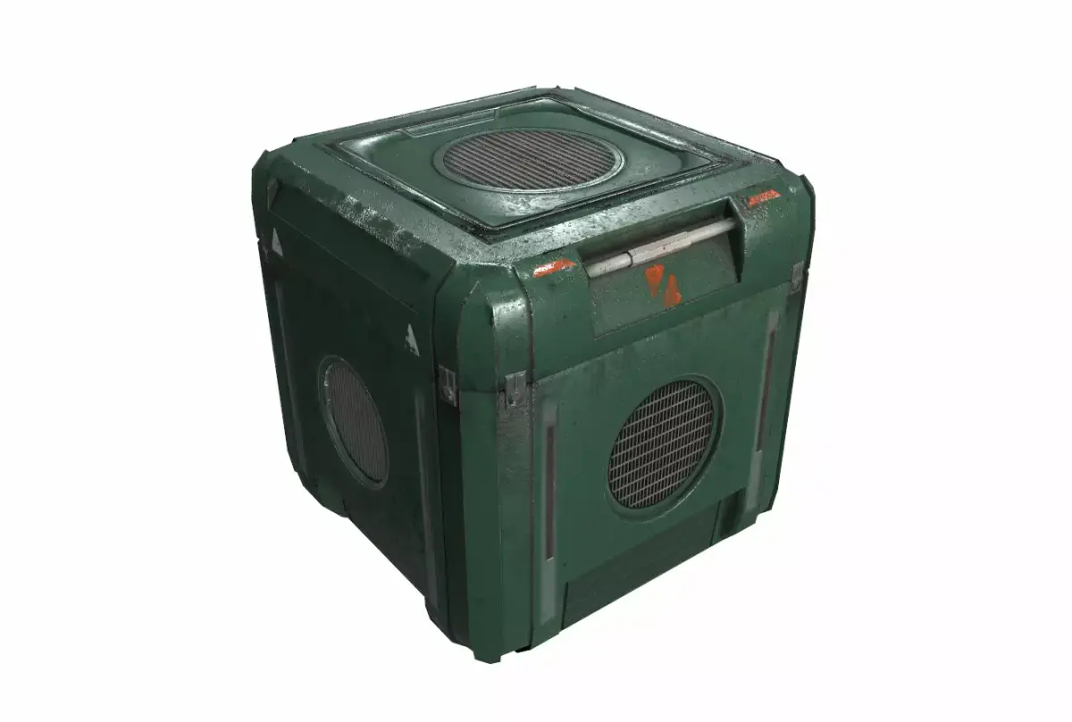 Sci Fi cargo crate 4 PBR Low-poly 3D model