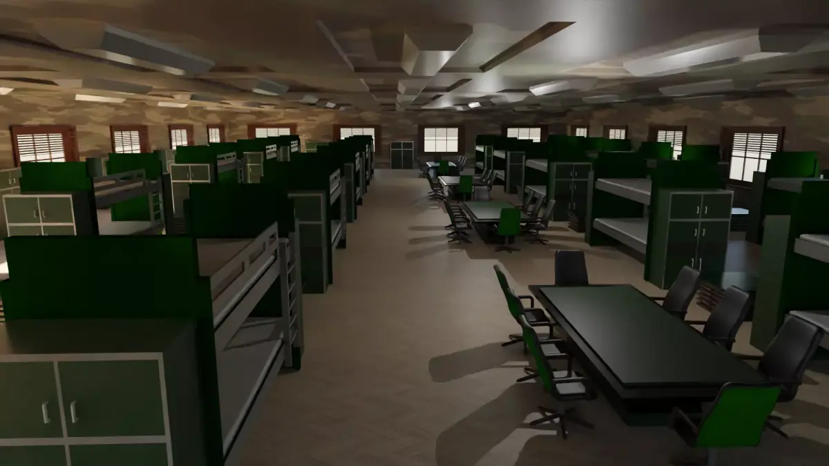 Military Dormitory Low-poly 3D model purchase