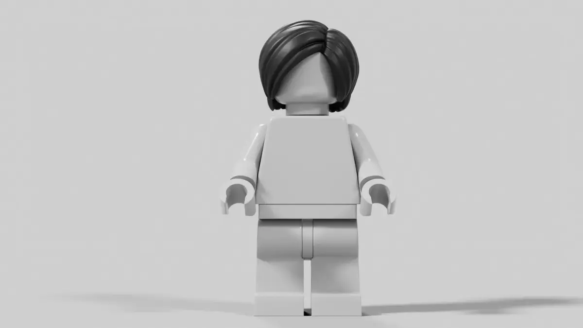 Scanned Lego Minifigure Short Bob Hair  3D model