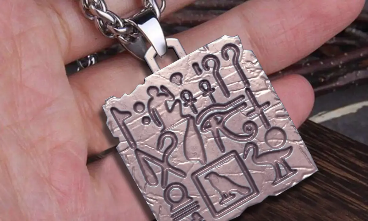 COPY OF OLD EGYPT HIEROGLYPHS CARVED BOARD JEWELRY PENDANT M02 3D print model purchase
