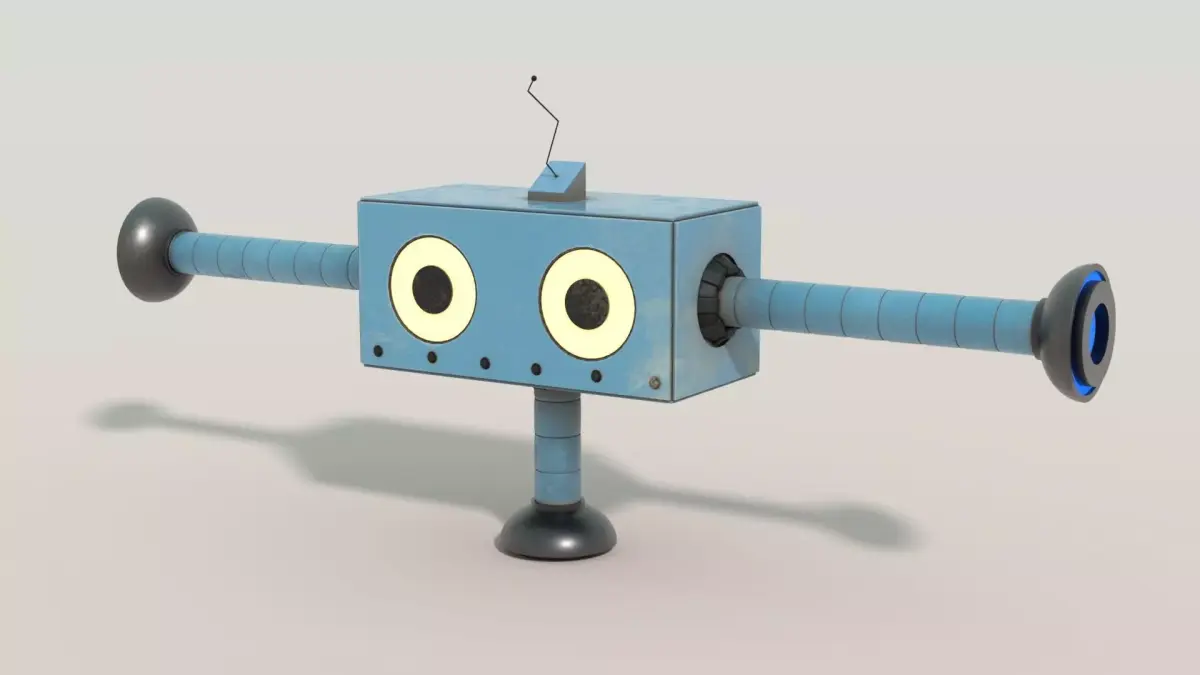 BLBot-00F-V2 Futuristic Adventurer Blue Cute Robot  3D model