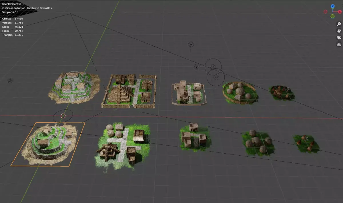 Native American Settlements Low-poly 3D model