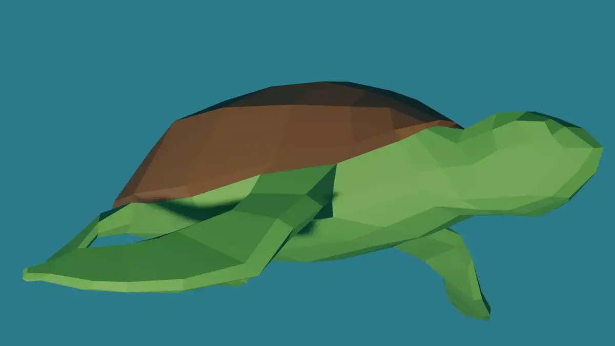 Turtle Free low-poly 3D model