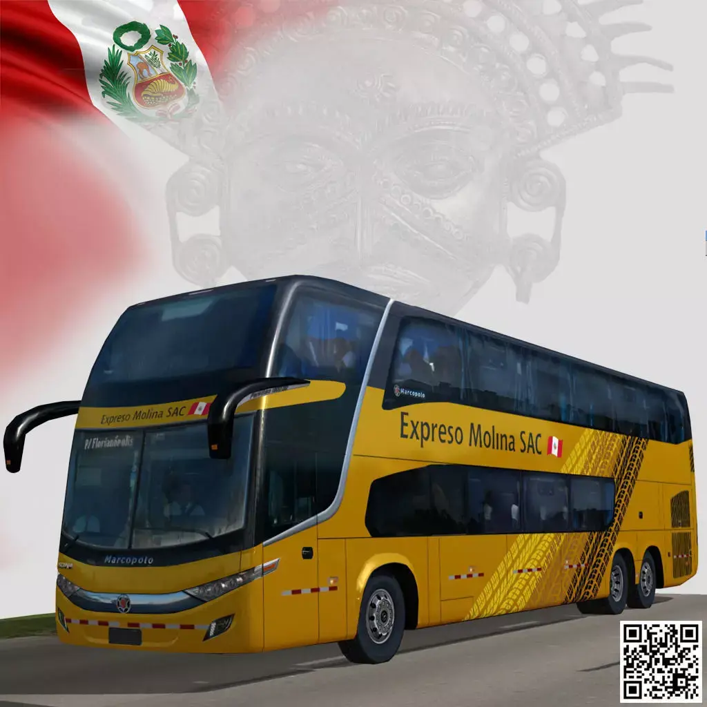 Marcopolo Paradiso 1800DD Expreso Molina SAC Low-poly 3D model