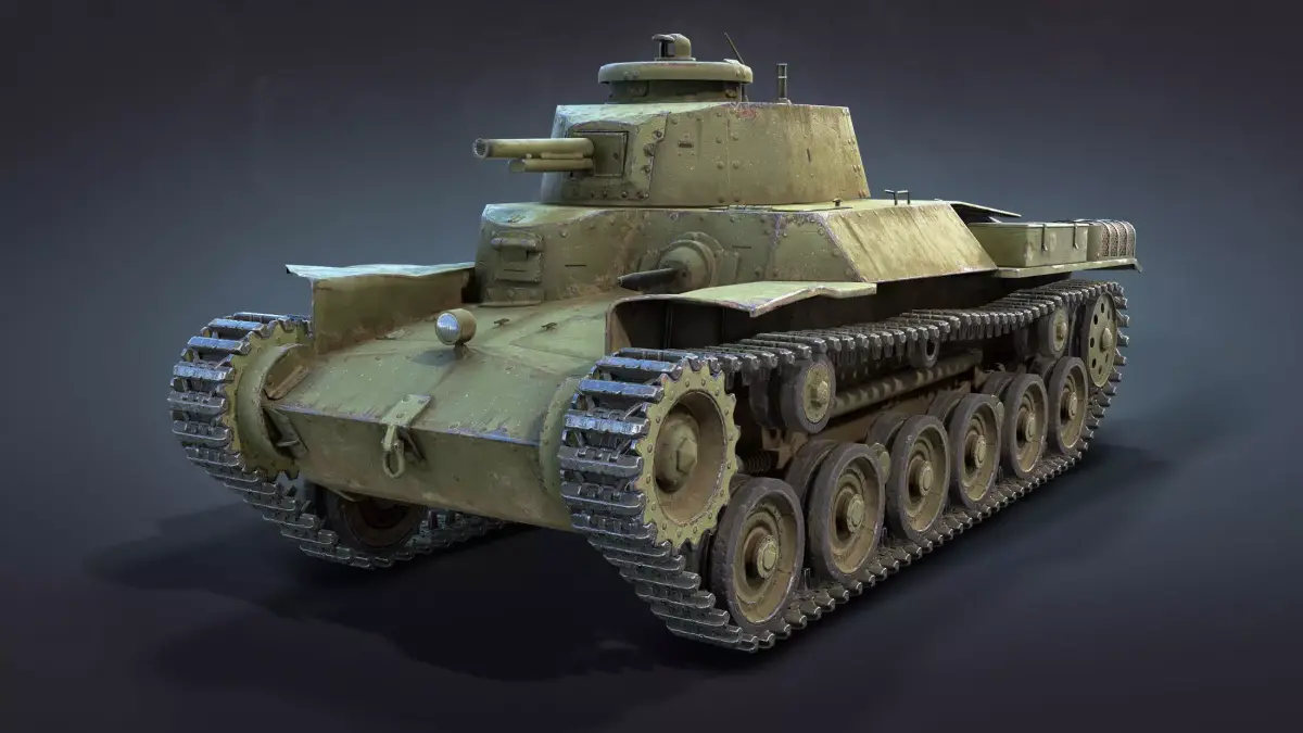 Type-97 Chi-Ha Low-poly 3D model