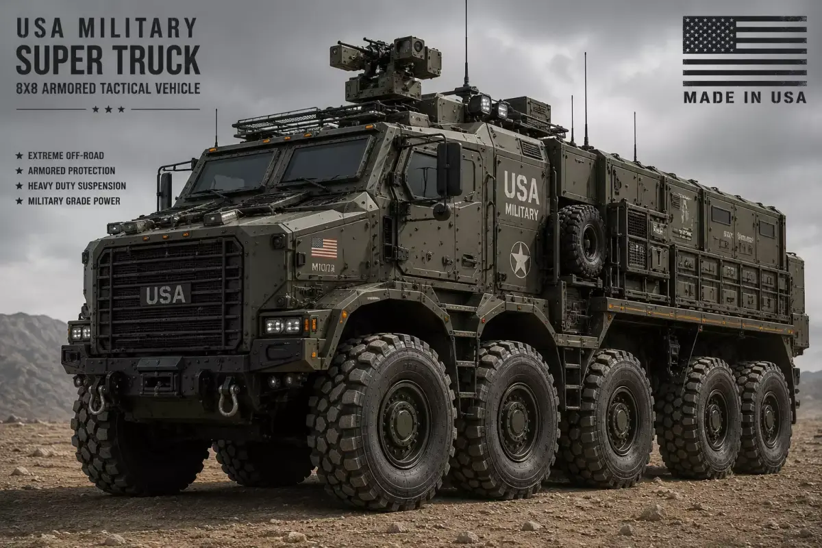 Military Truck 3D Print  Model Futuristic Armored Vehicle Truck  3D print model