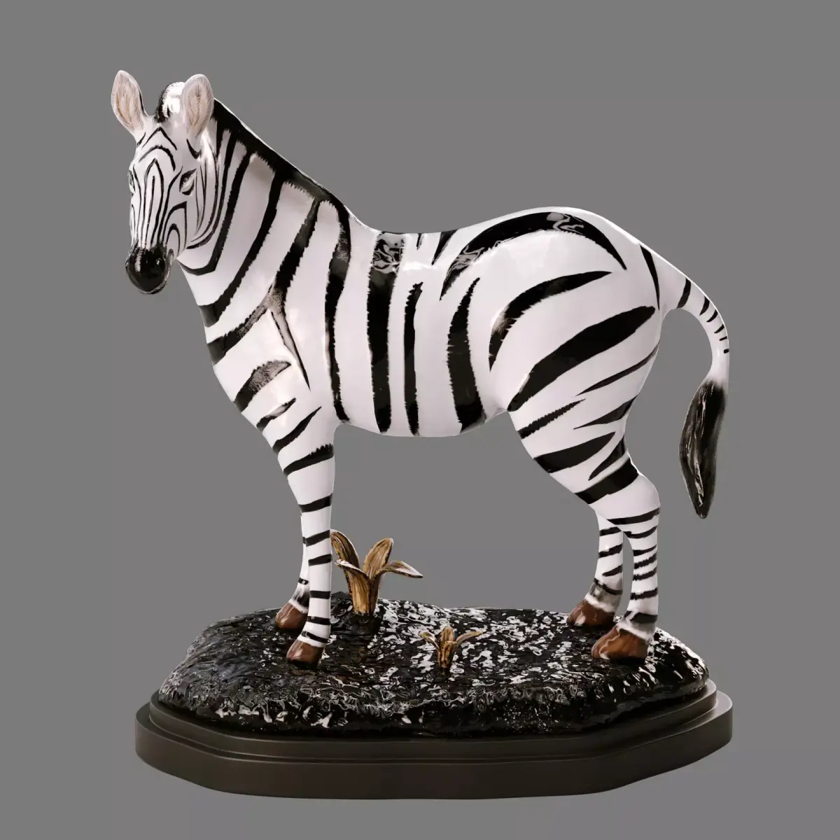 decorative zebra figurine Low-poly 3D model