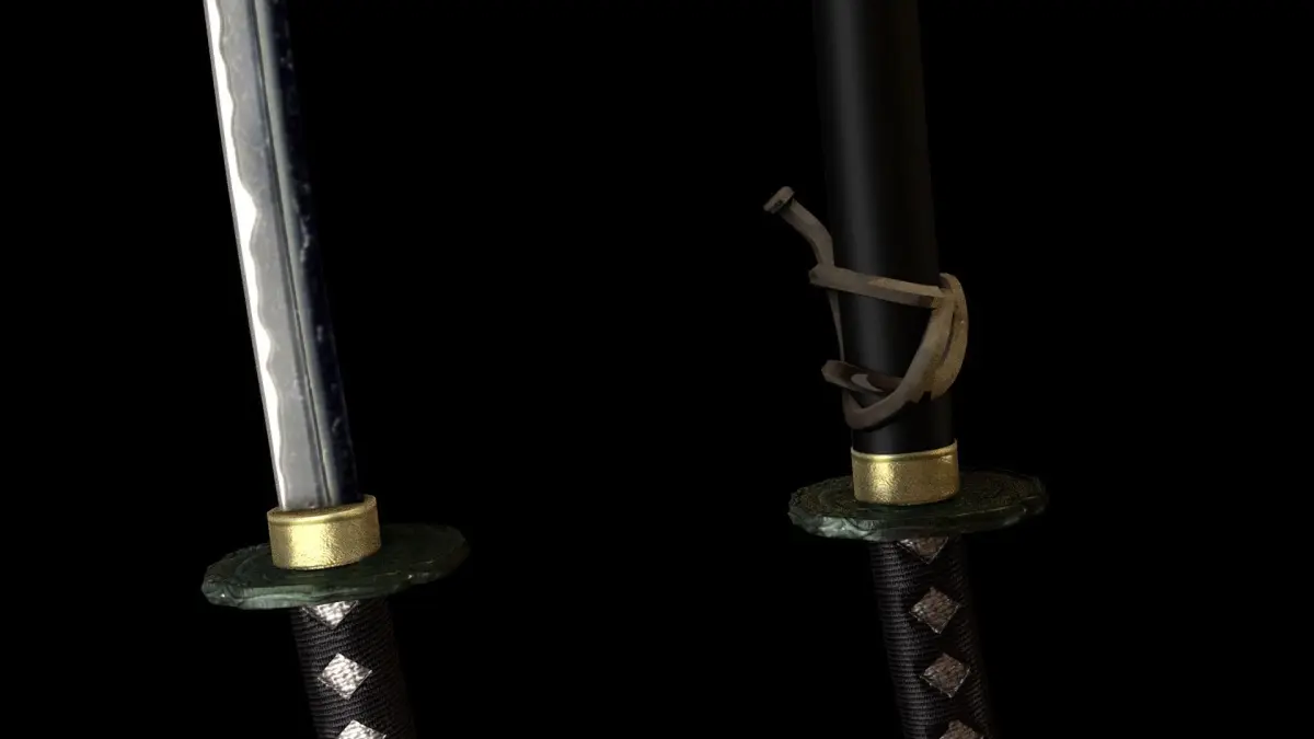 Katana samurai sword 3D model 6