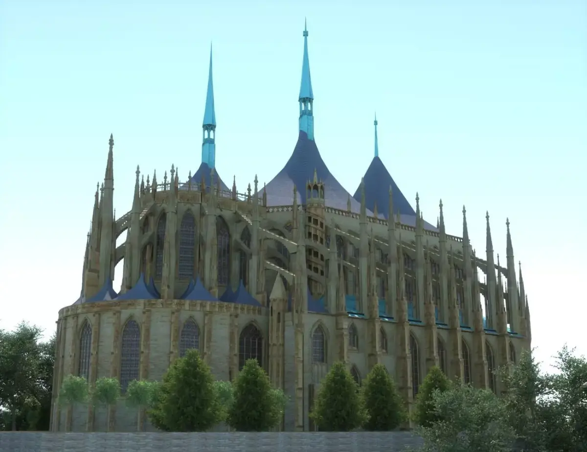 Saint Barbara - gothic cathedral -Kutna Hora- Czech republic 3D model
