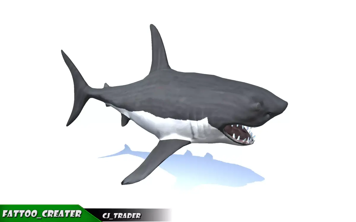 Low-Poly Killer Shark Rigged Animated 3D model Low-poly 3D model