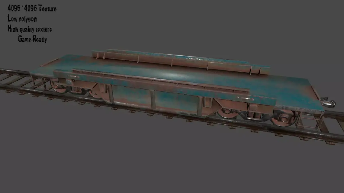 train 1 metal conveyor belt Low-poly 3D model