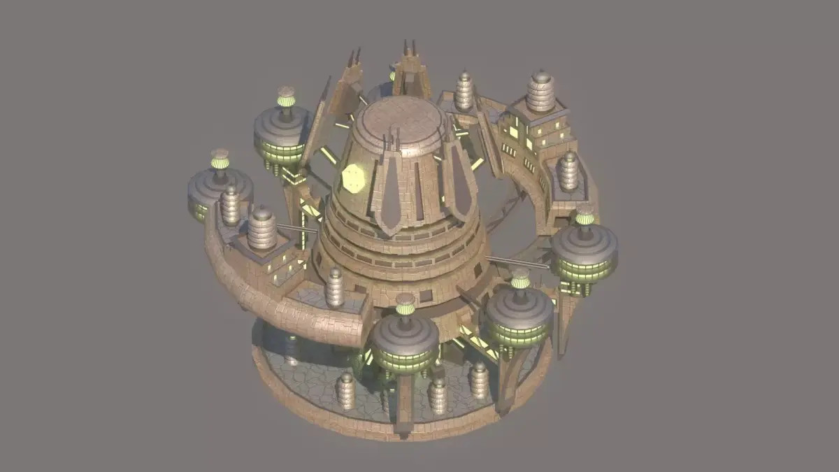 Droid facility Low-poly 3D model