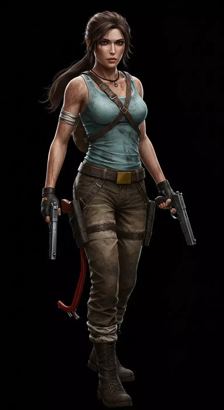 Lara Croft 3D Model - High-Quality Game Character Asset Low-poly 3D model