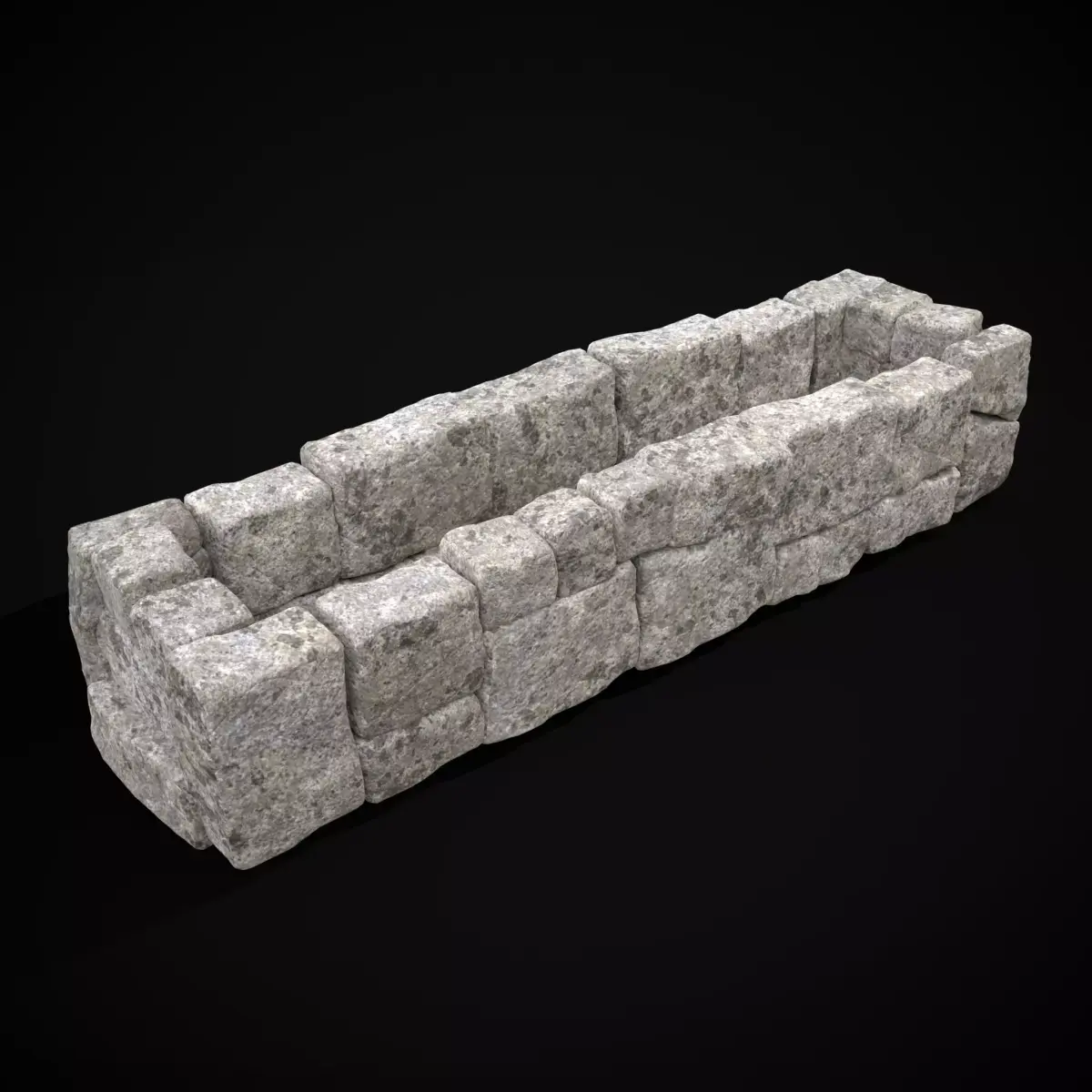 Rustic Stone Fireplace Low-poly 3D model