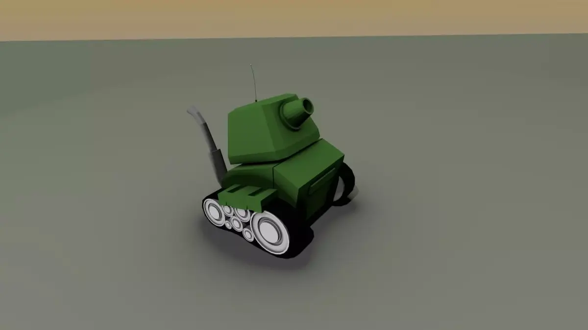 Tank Low Poly robot Low-poly 3D model