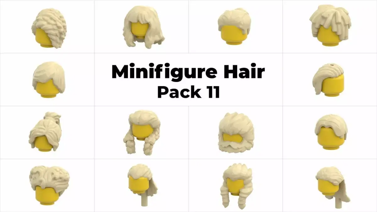 TwinD Lego  - Minifigure Hair pack 11 3D print model