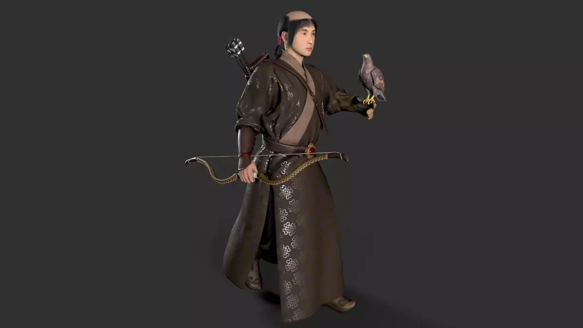 hunter Low-poly 3D model