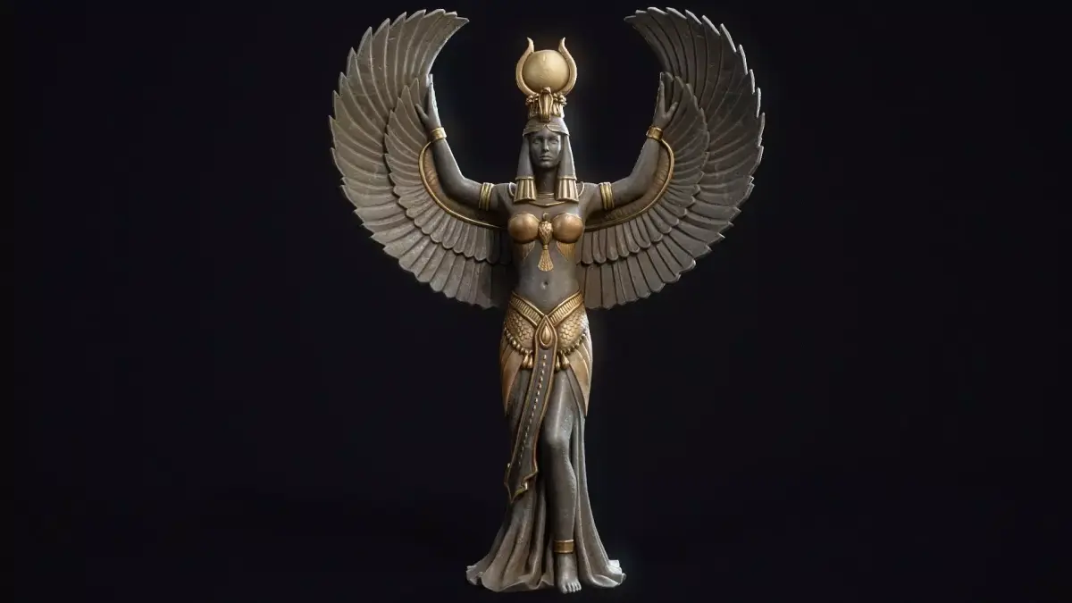 Egyptian Statue God Isis  Low-poly 3D model