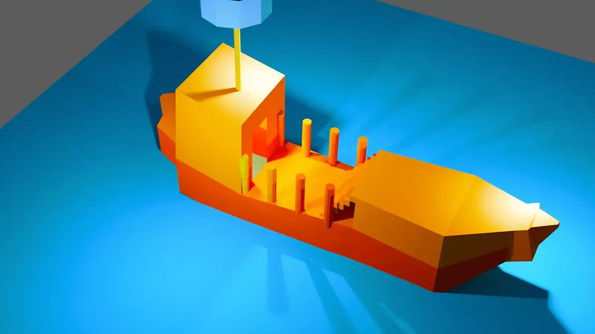 low  poly ship model Free 3D model
