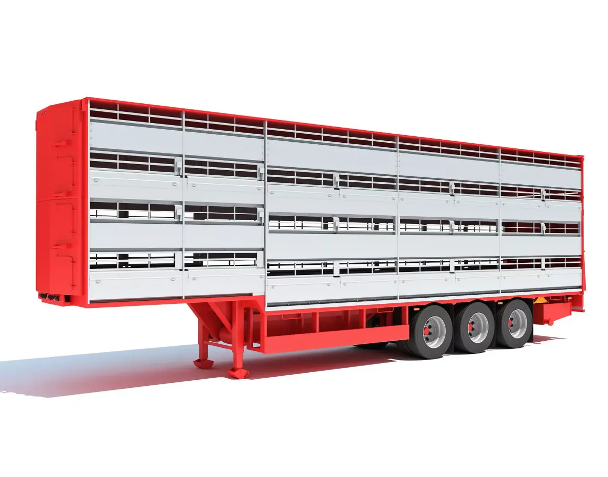 Cattle Animal Transporter Trailer 3D model purchase