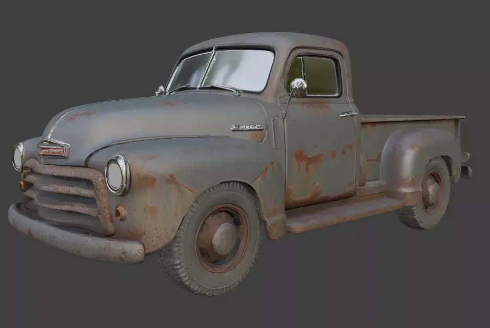 Vintage Rusty Pickup Truck 3D Model Realistic Old  3D model