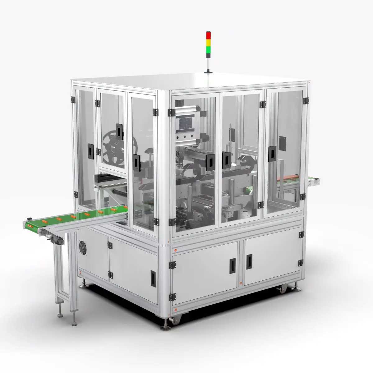 Automatic Polymer Battery Shaping and Labeling Machine 3D model
