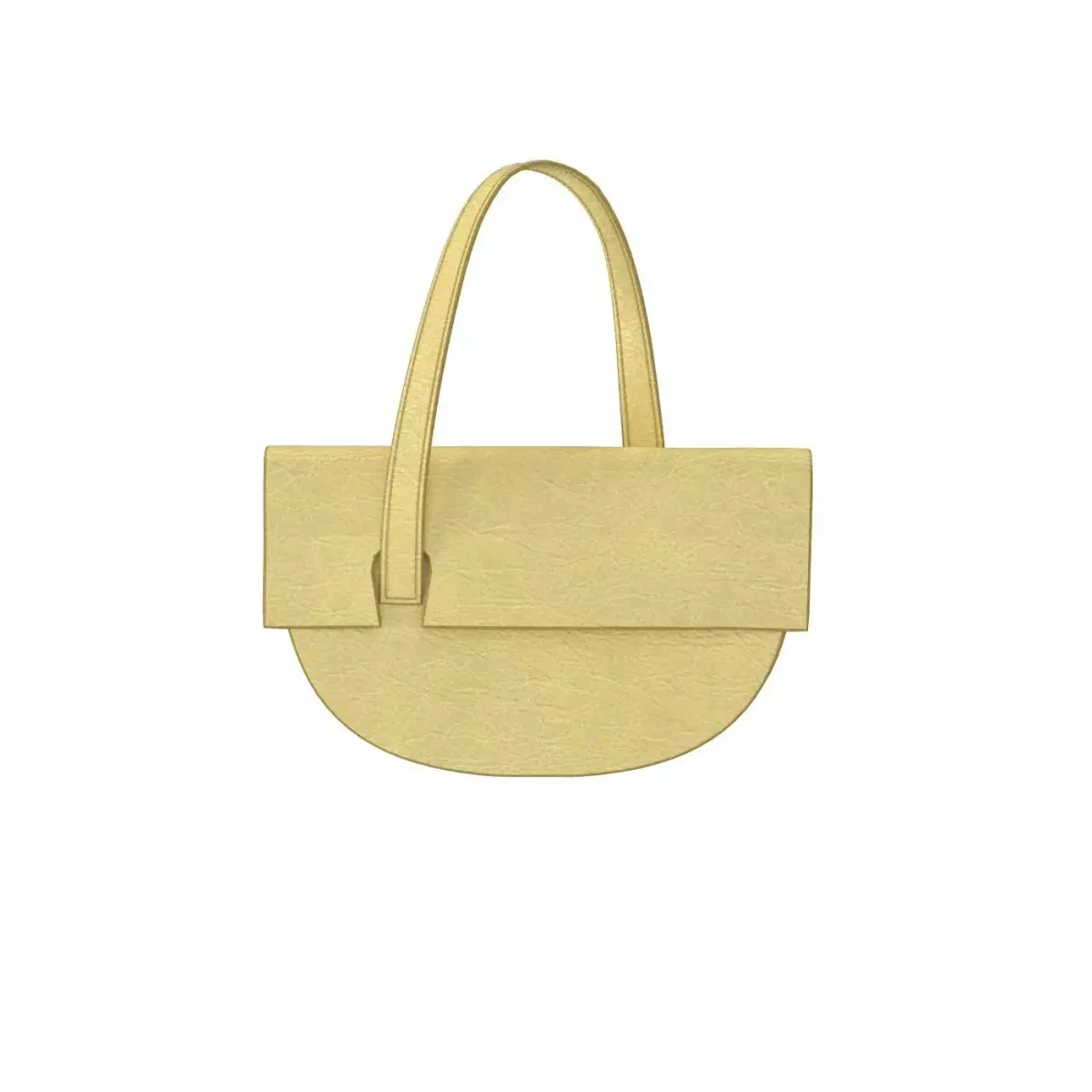 Yellow Leather Shoulder Bag 3D model
