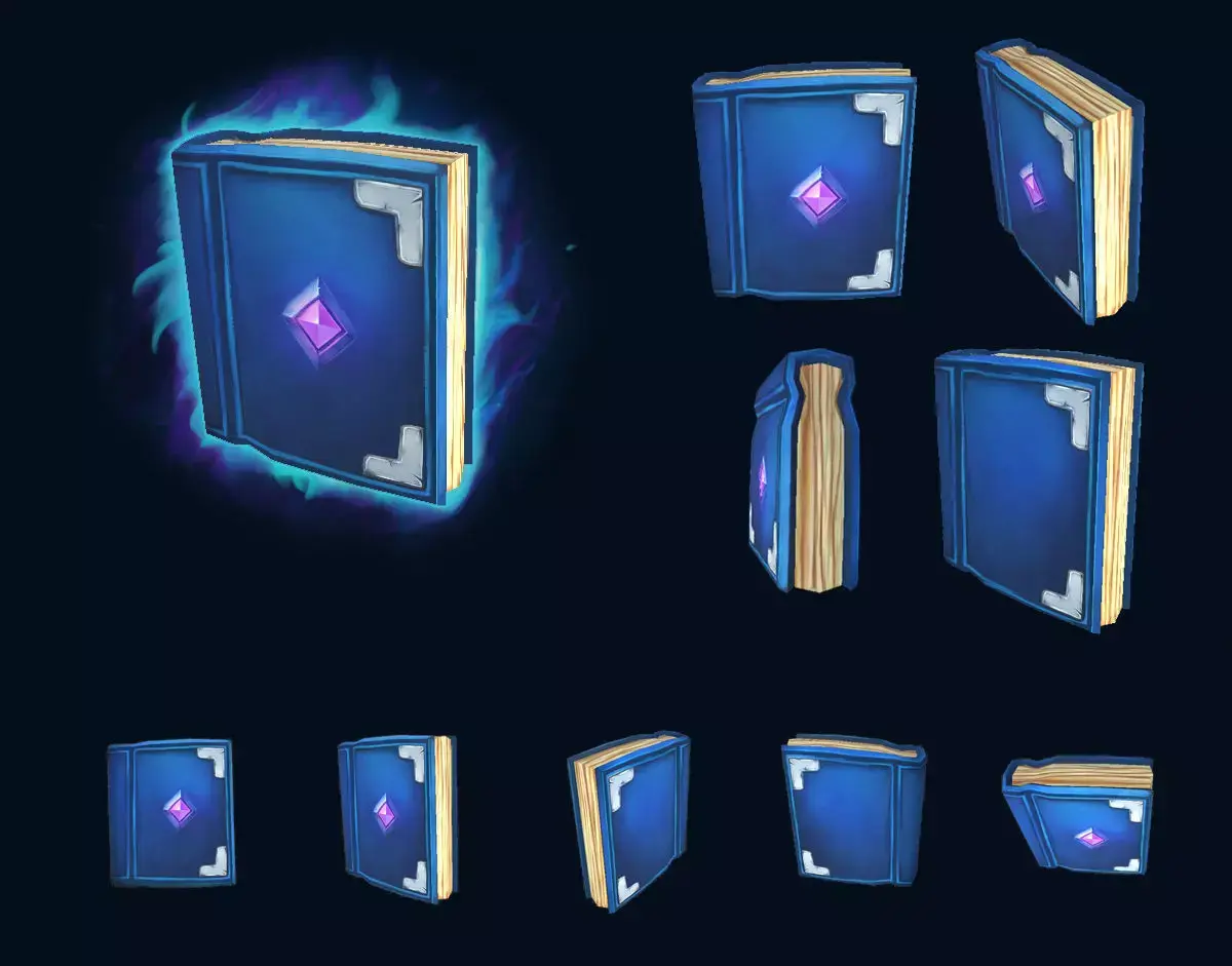 Spell book - blue Free low-poly 3D model