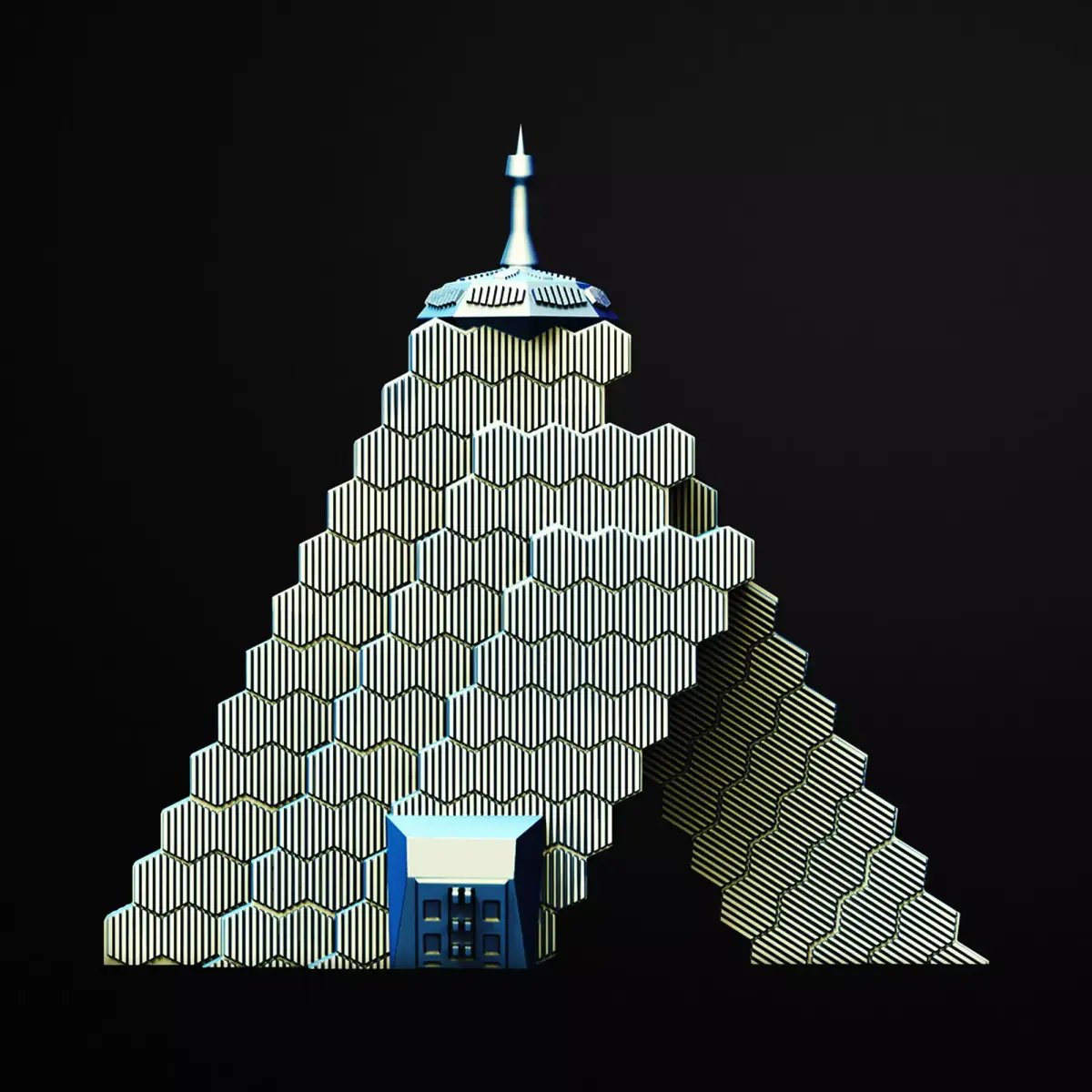 Hexspire Citadel Building Scifi 3D Printable STL File 3D print model