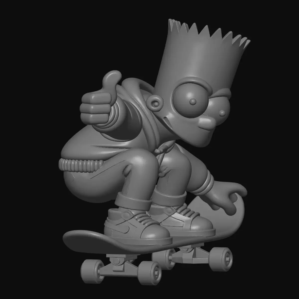 skateboarder Bart 3D print model
