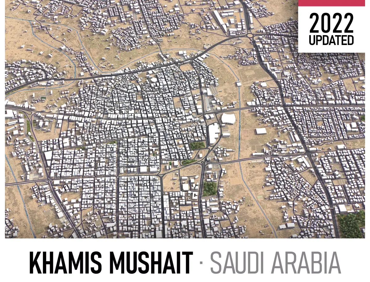 Khamis Mushait Low-poly 3D model