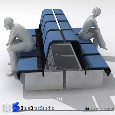 airport seat 01 3D model