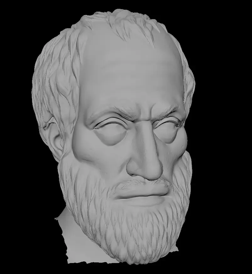 greek philosopher aristotle face sculpt 3D model