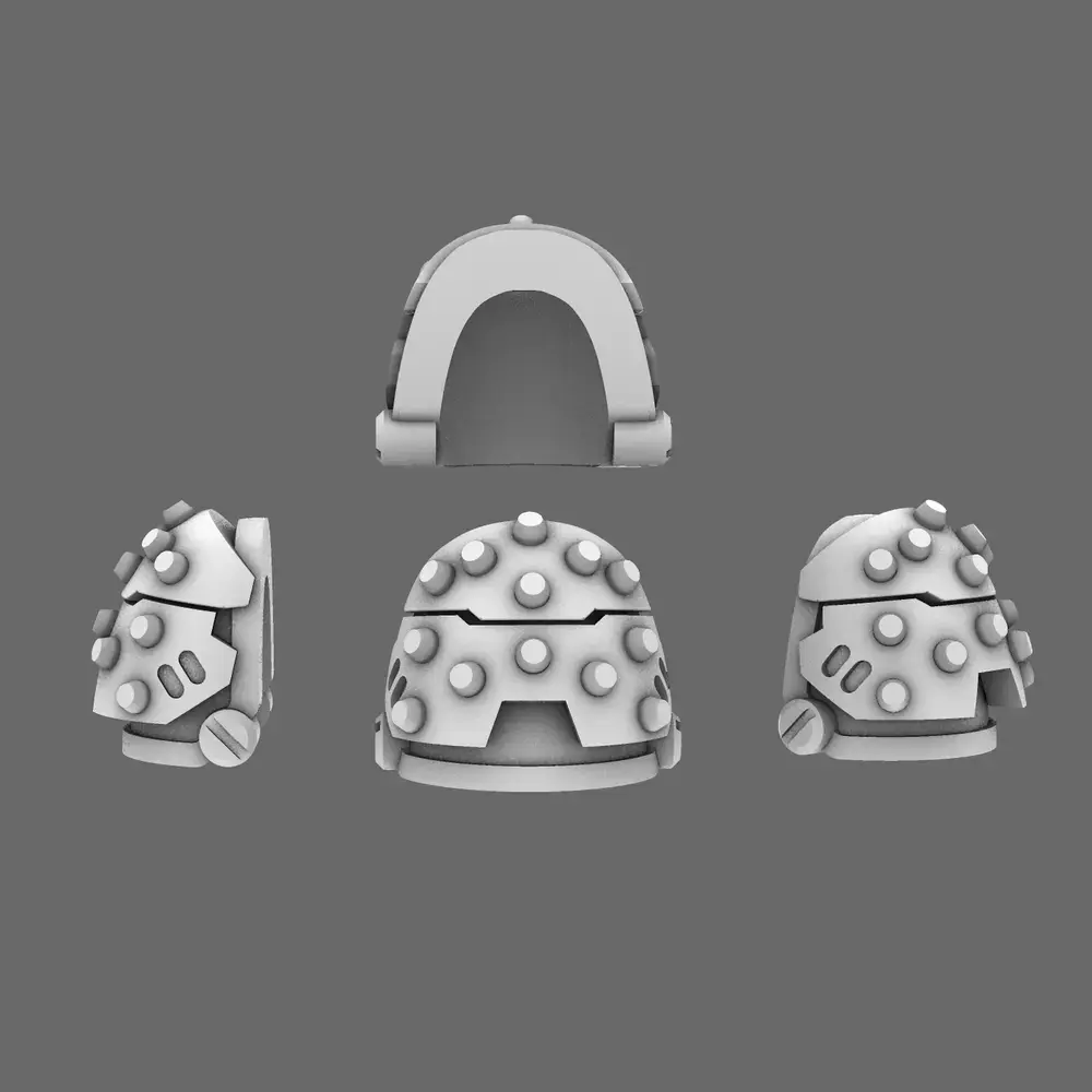 Space Knights V5 Defiance Studded Shoulder Pads Type C 3D print model