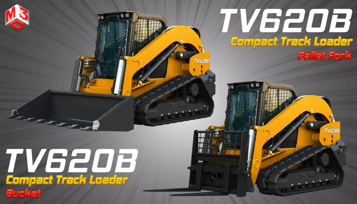 TV260B Compact Track Loader - 2 in 1 3D Model Pack