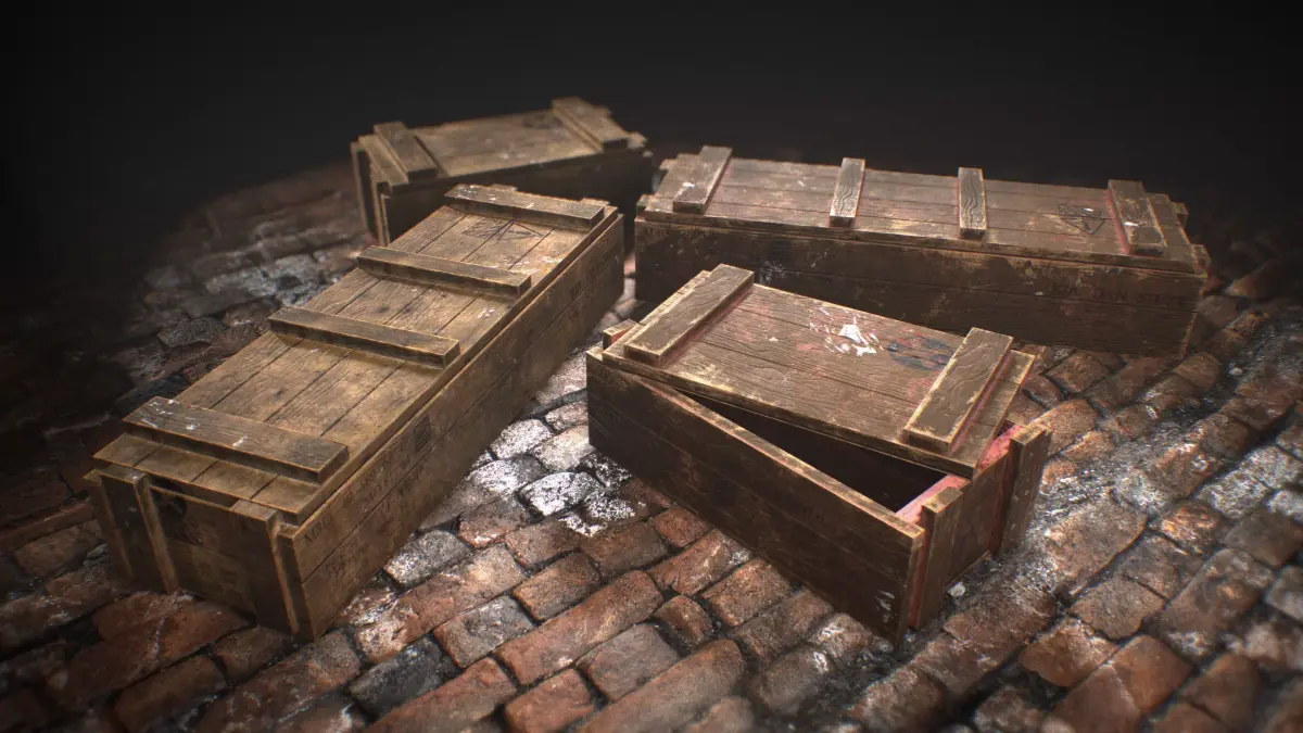 Military Crates Low-poly 3D model