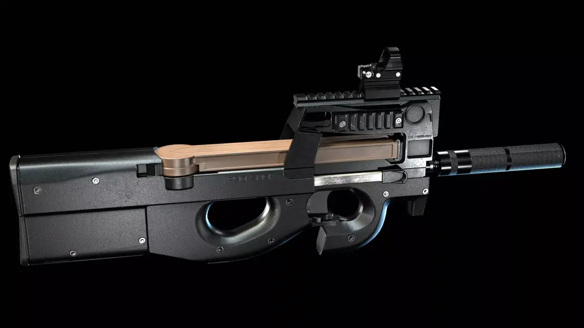 P90 game asset Low-poly 3D model
