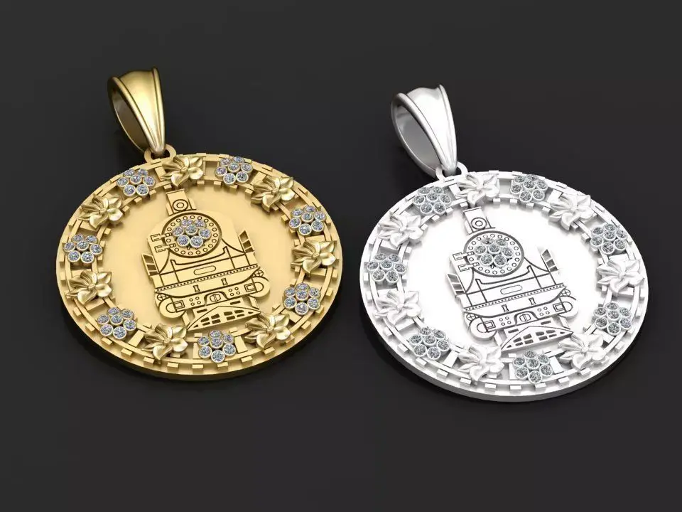 train pendant design 3D print model