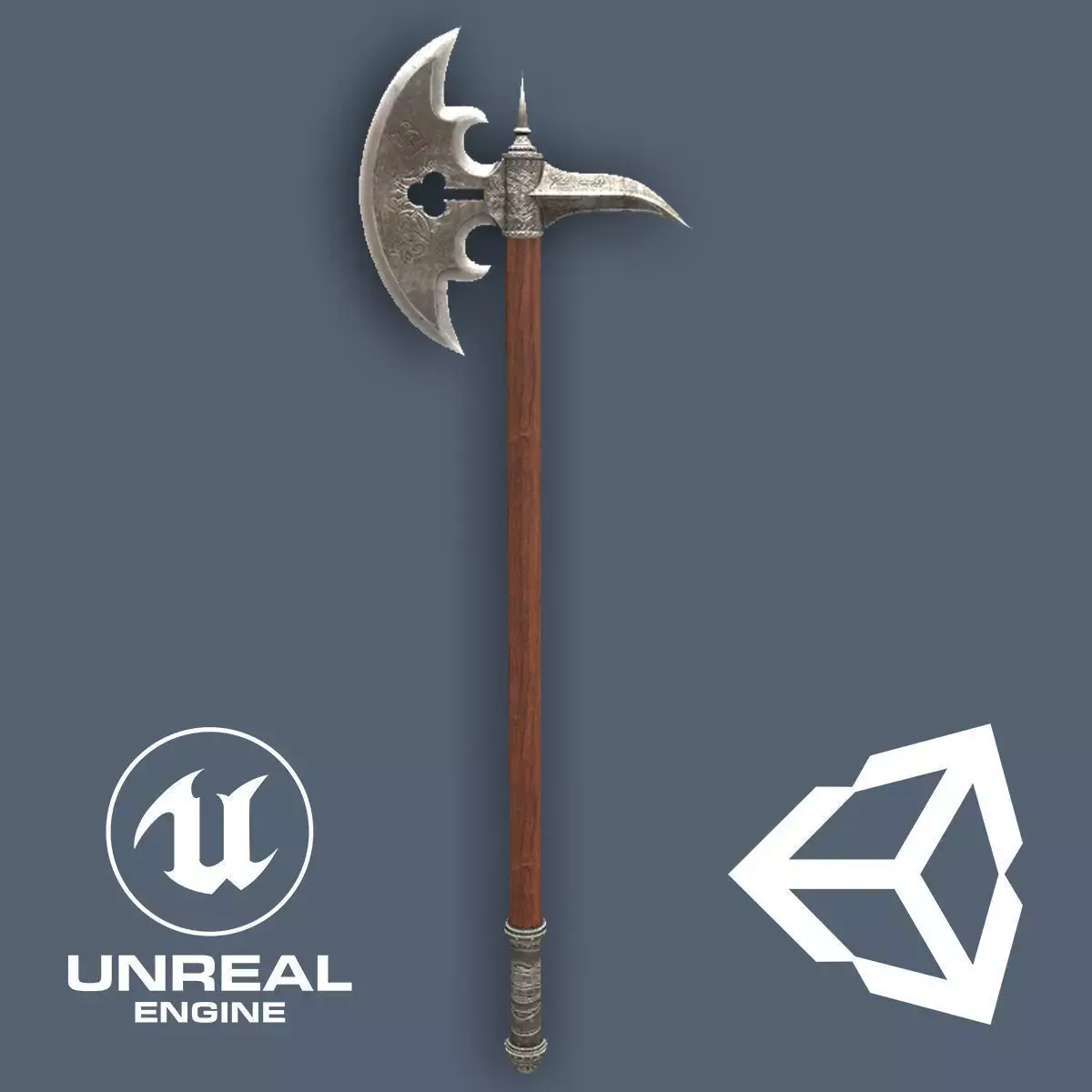 German  Halberd Low-poly 3D model