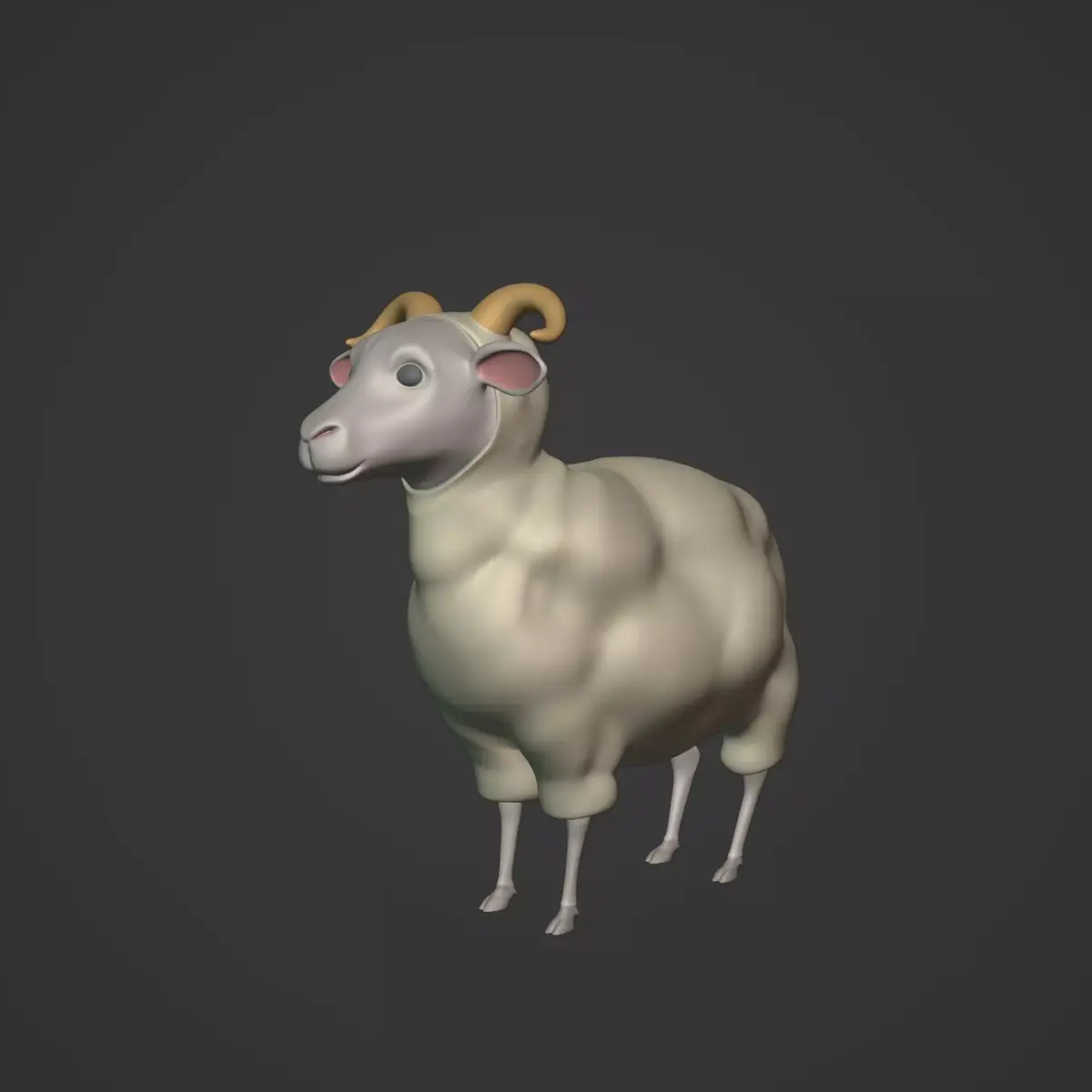 Cartoon Sheep Low-poly 3D model get