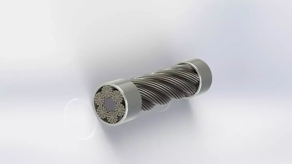 Steel rope sample GOST 7668 3D model