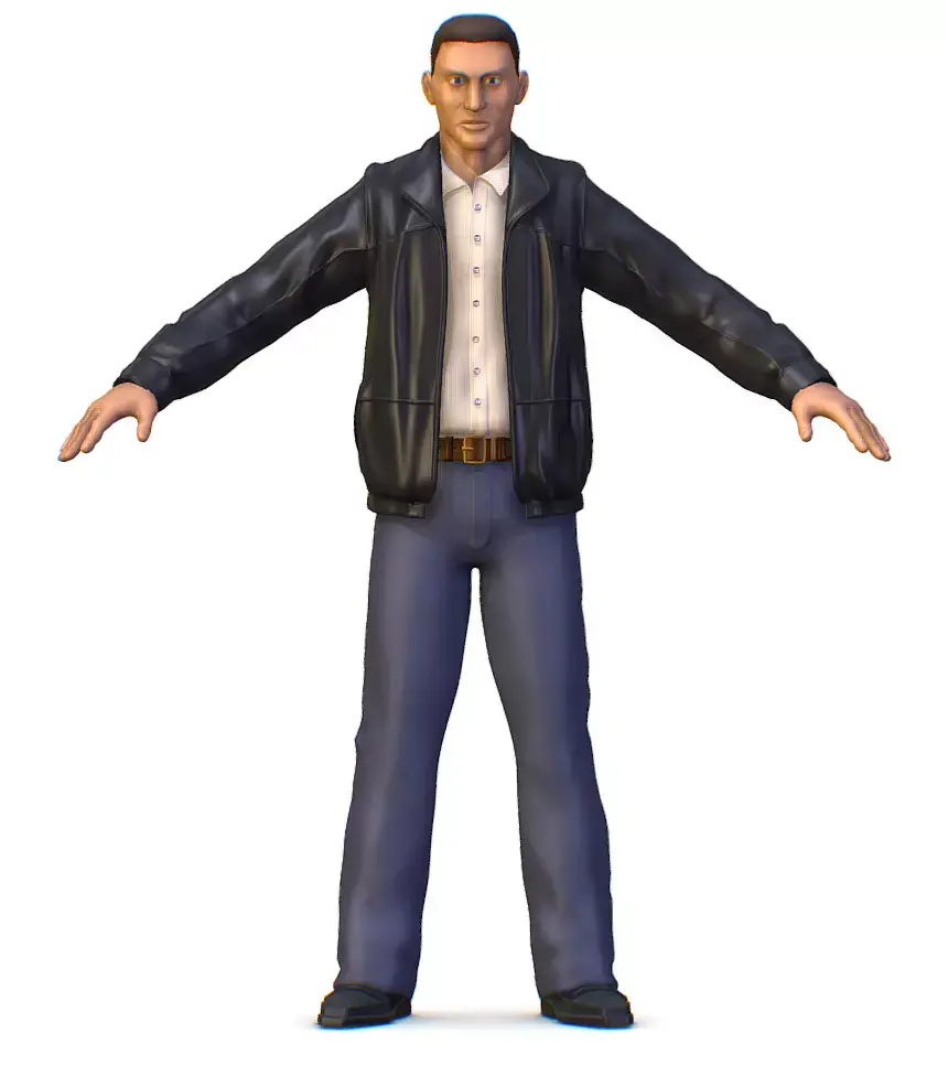 Subdivision Man Body Leather Jacket Low-poly 3D model
