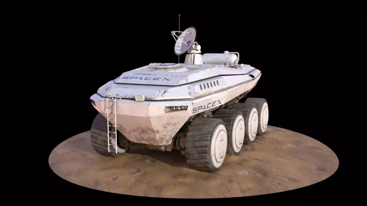 SpaceX Mars Rover  Low-poly 3D model