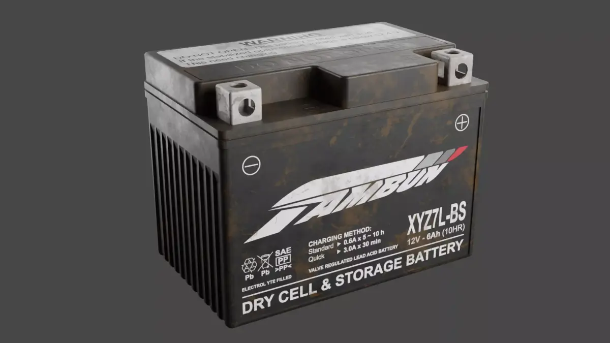 Motorcycle Battery Dust Low-poly 3D model purchase